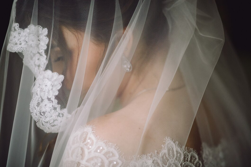 mysterious portrait of bride hidden under the veil 8353 7096